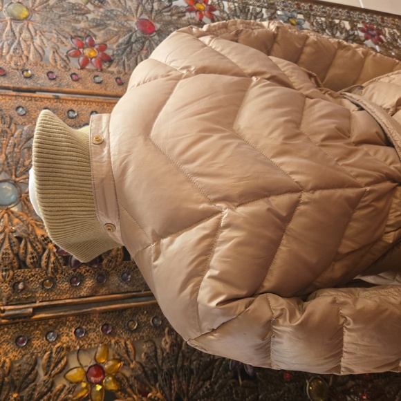 Lands End Womens Belted Trench Puffer Coat Tan Size Small - Picture 9 of 12